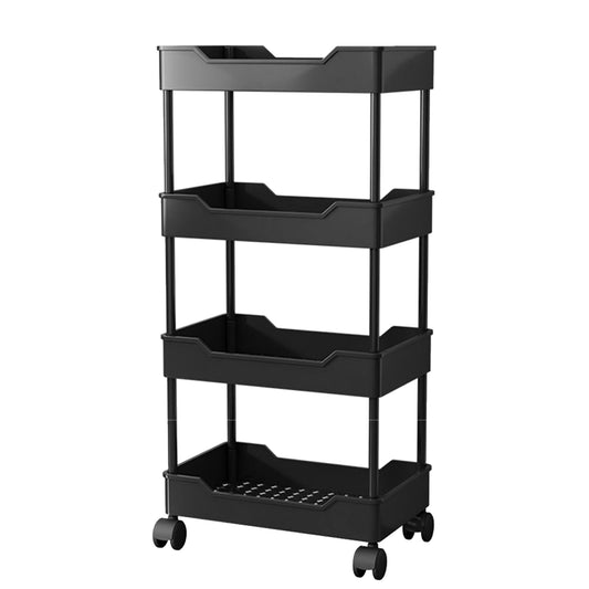 Storage Trolley 3/4 Tier Kitchen Bathroom Storage Rack Trolley Cart with Wheels