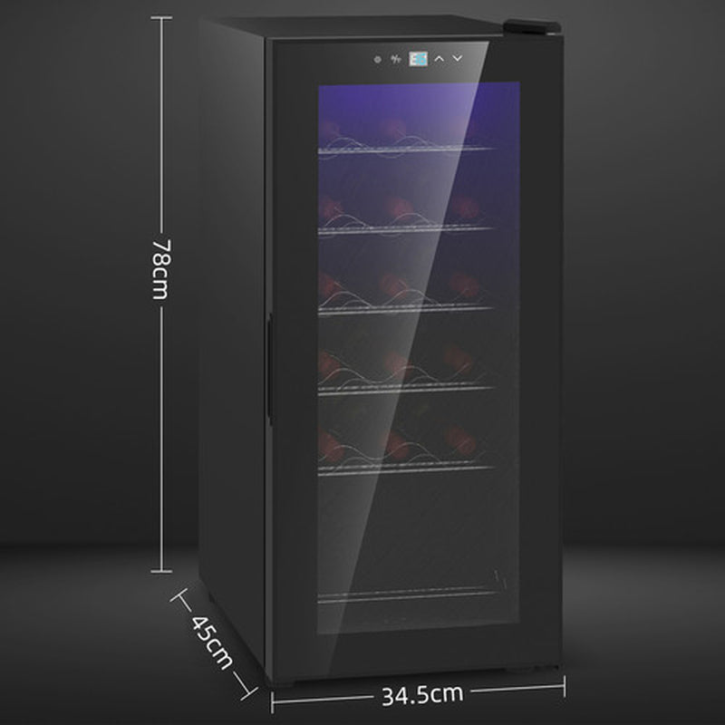 HOMCOM 50L Undercounter Wine Cooler Fridge with LED Light Glass Door 18 Bottles