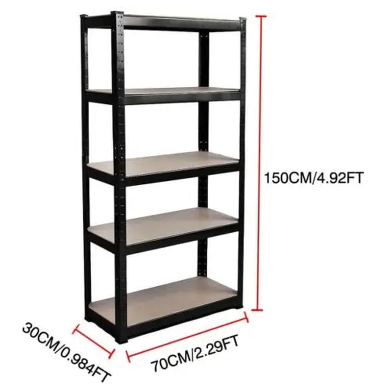 Shelving Unit for Garage Shed Storage, 5 Tier Shelf Unit, Boltless Racking Adjustable Shelf Rack Unit Free Standing Work