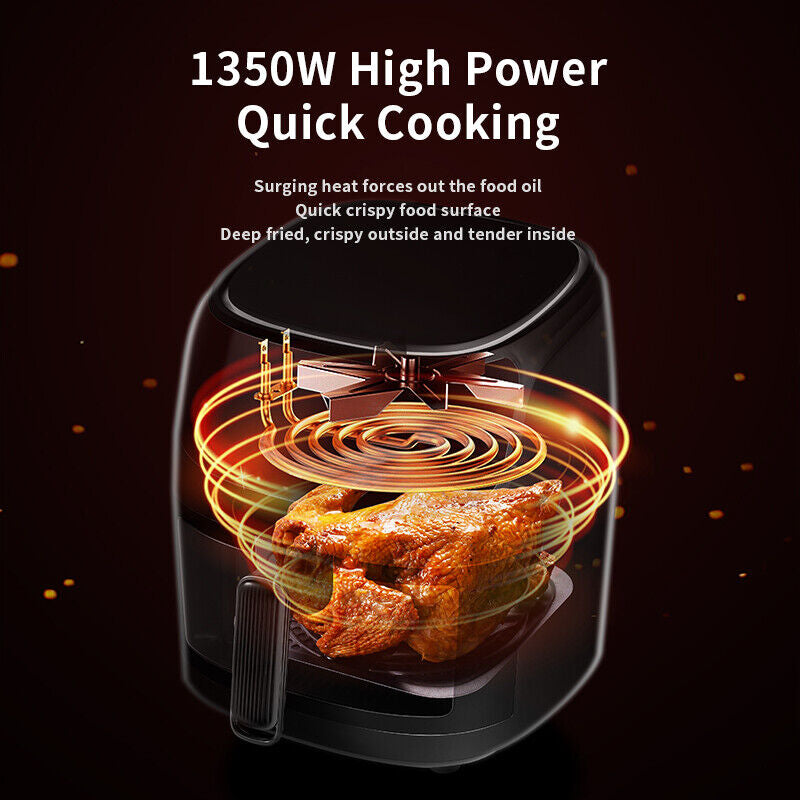 5L Air Fryer Transparent New Large Capacity Touch Screen Multifunction Mini Oven