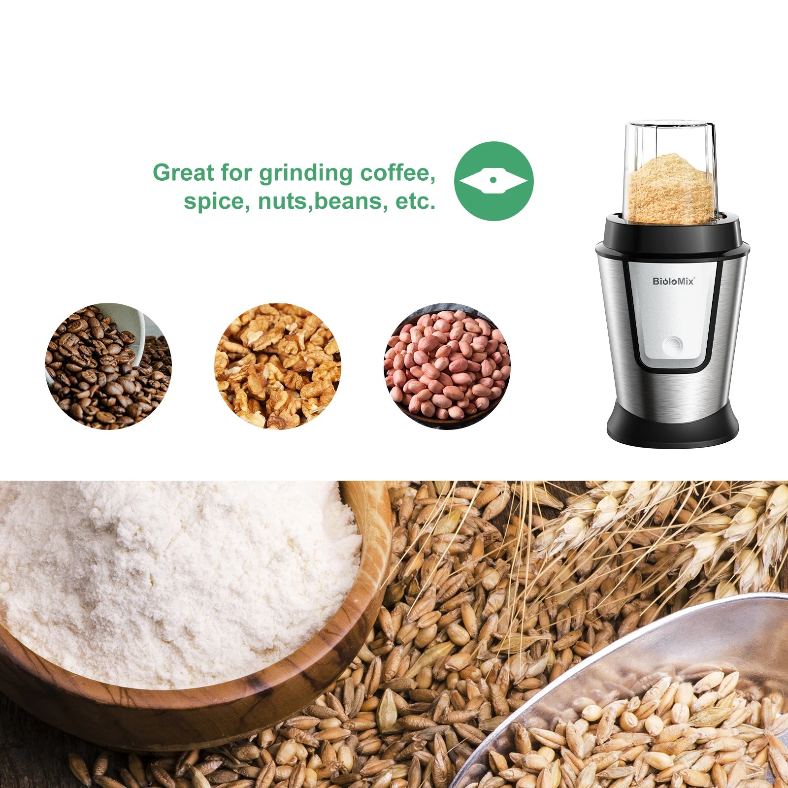 3-In-1 Multifunctional Food Processor 700W Portable Juicer Blender Personal Smoothie Mixer Food Chopper and Dry Grinder