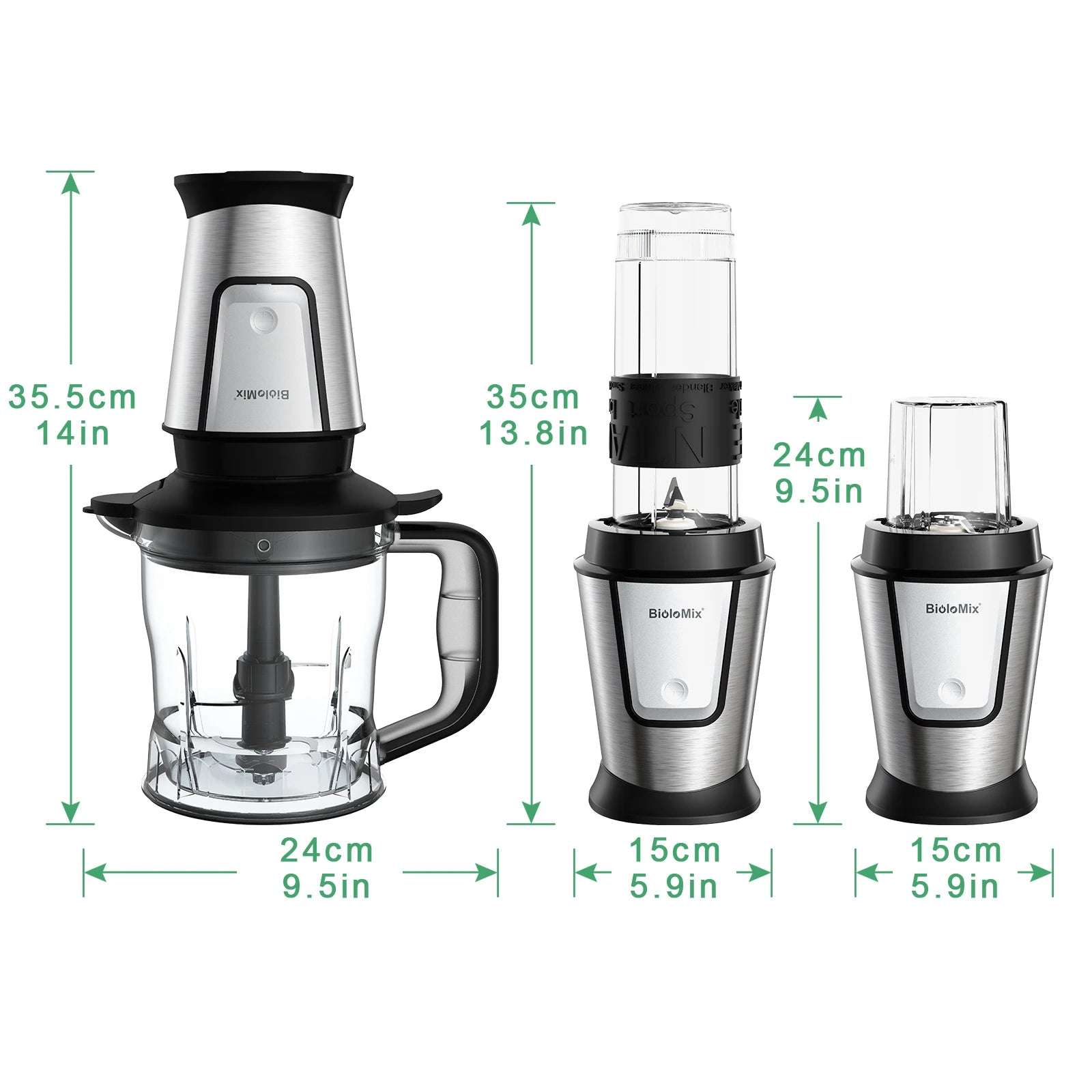 3-In-1 Multifunctional Food Processor 700W Portable Juicer Blender Personal Smoothie Mixer Food Chopper and Dry Grinder