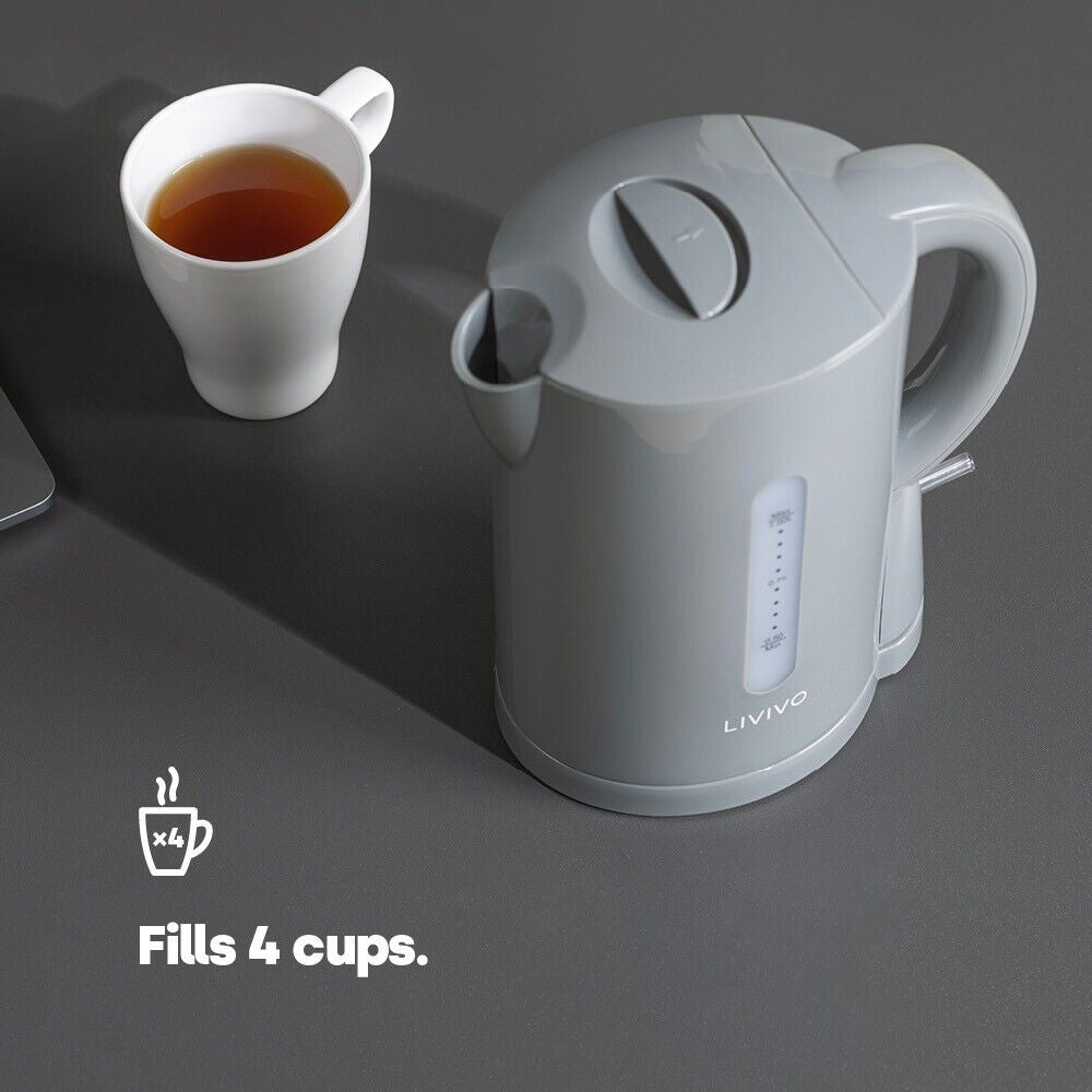 1L ELECTRIC TRAVEL KETTLE KITCHEN CORDLESS CARAVAN HOT WATER JUG HOTEL CAMPING