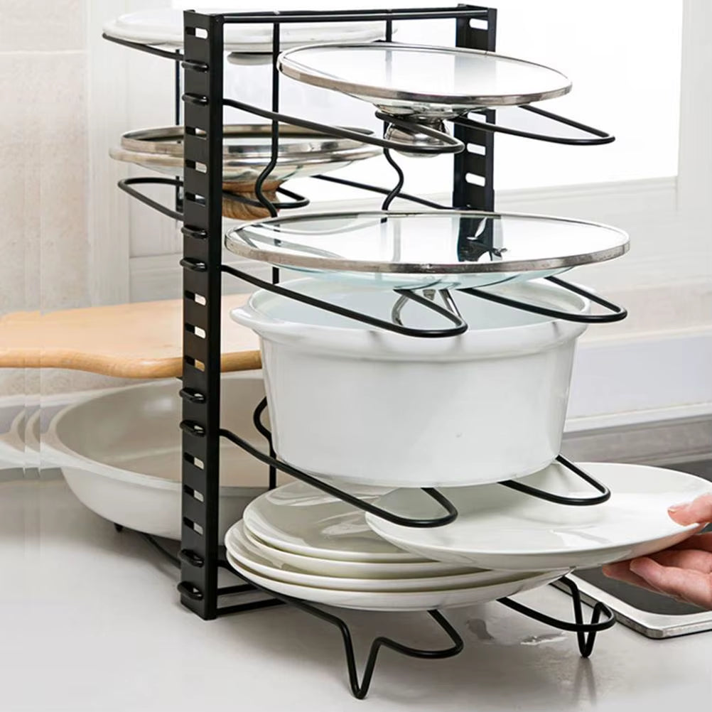 8 Layer Dish Drying Rack Kitchen Plates Bowl Storage Organizer Countertop Cutlery Drainer Holder Display Stand