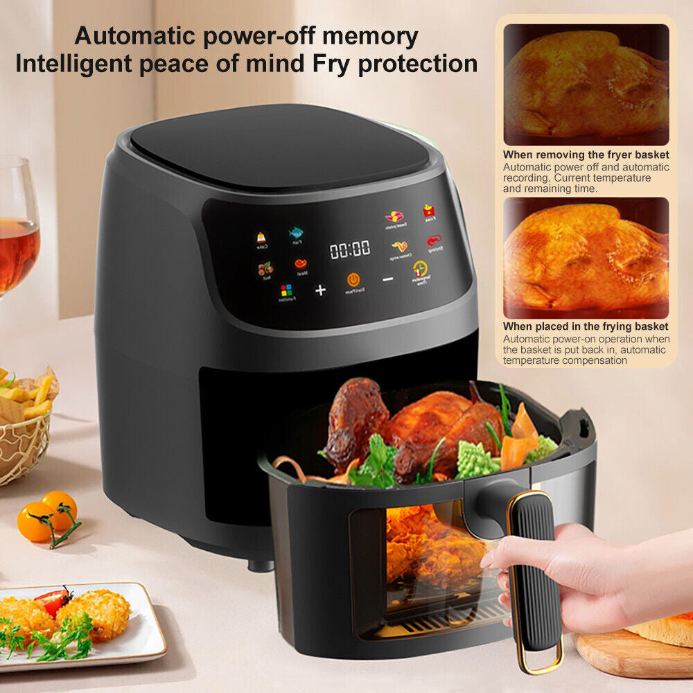 5L Air Fryer Transparent New Large Capacity Touch Screen Multifunction Mini Oven