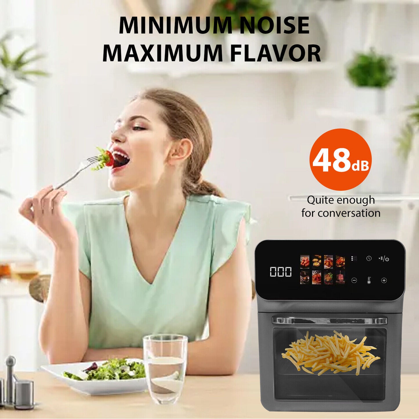 16L Capacity Air Fryer 3 Tier Oven Healthy Frying Cooker Low Fat Oil Free 1350W