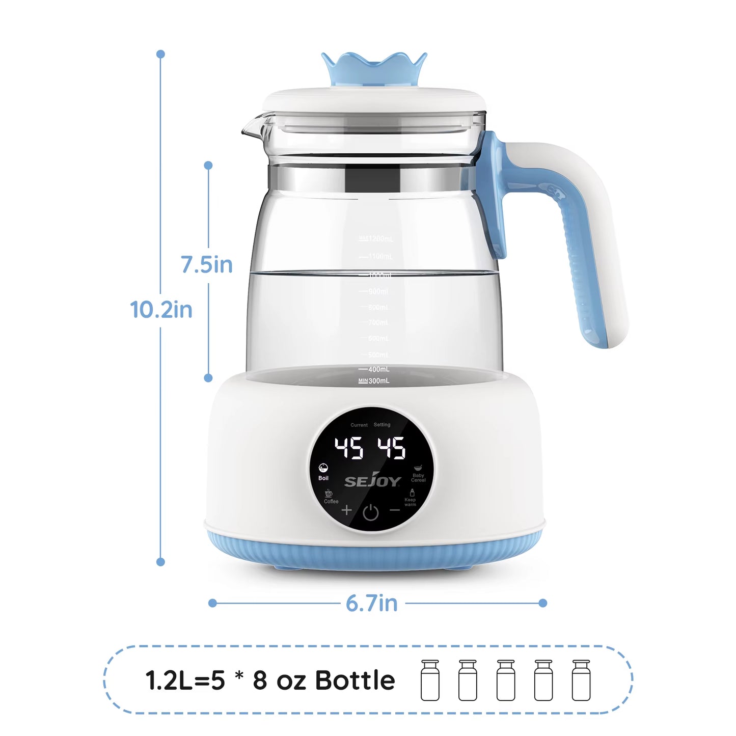 220V/110V Infant Thermostatic Milk Regulator 800W Electric Baby Formula Kettle Automatic Warmer Feeding Bottle