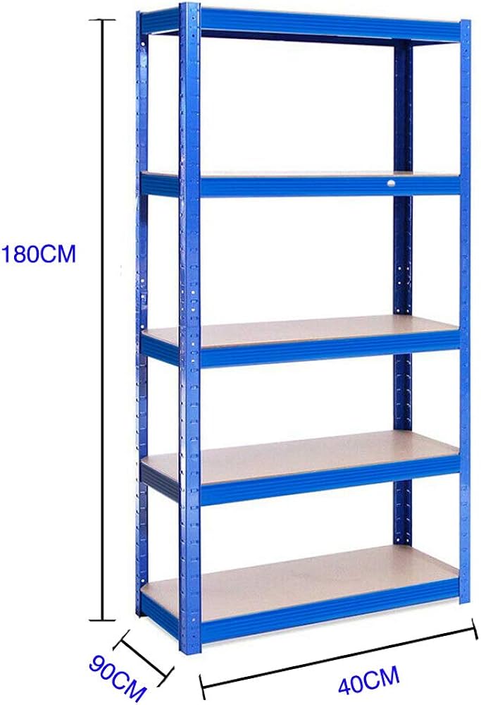 Shelving Unit for Garages and Sheds 180X90X40Cm Racking Storage Shelves Metal Shelving 5 Tier Boltless Garage Storage